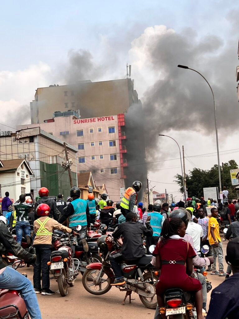 Three dead, several evacuated to hospital after fire guts Kampala's Sunrise Hotel